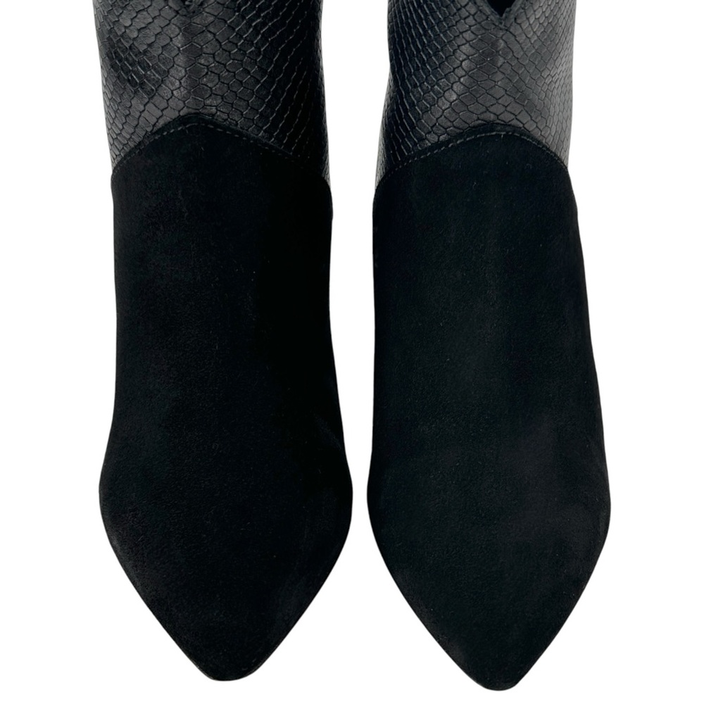 ba&sh Comette Black Python Embossed Leather Suede… - image 6